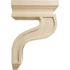 Ekena Millwork 3 1/2"W x 7 1/4"D x 11"H Hollow Back Corbel, Rubberwood COR03X07X11HARW